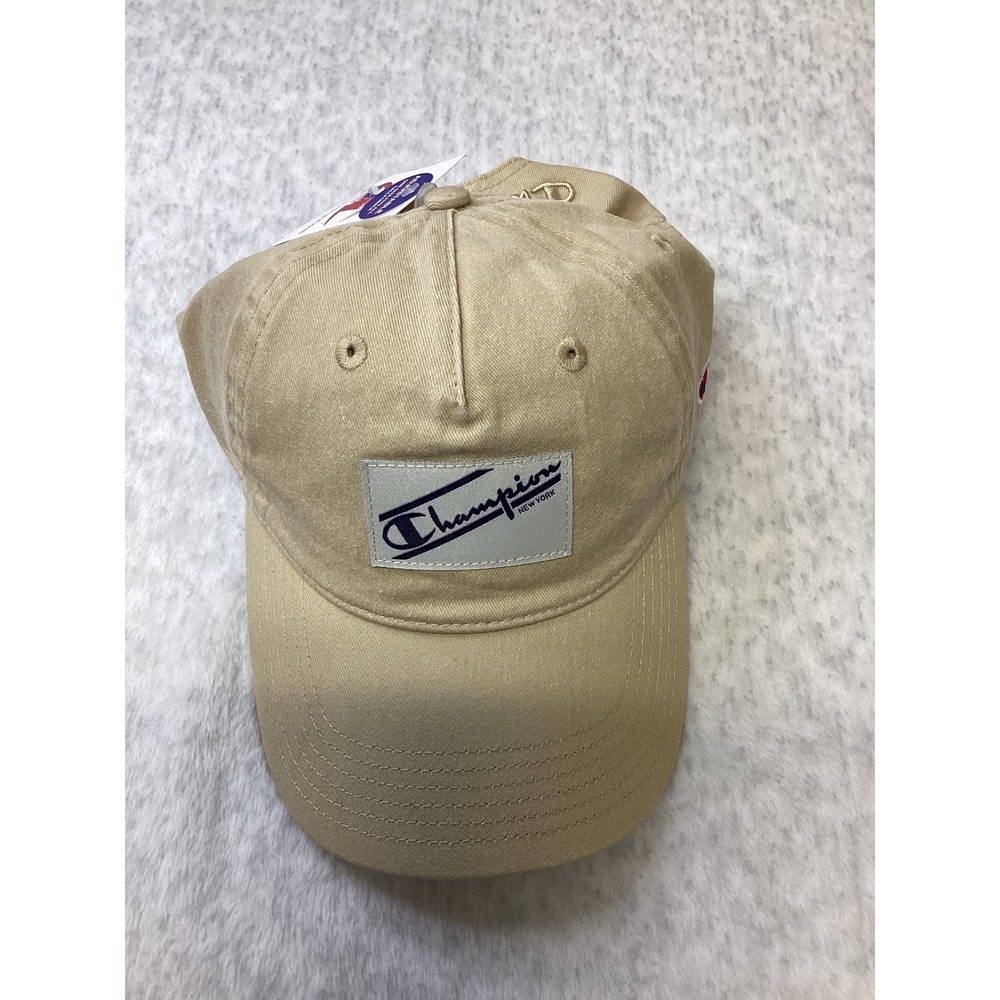 Champion New York Dad Hat Tan Khaki Adjustable Cotton Twill Baseball Cap NWT
